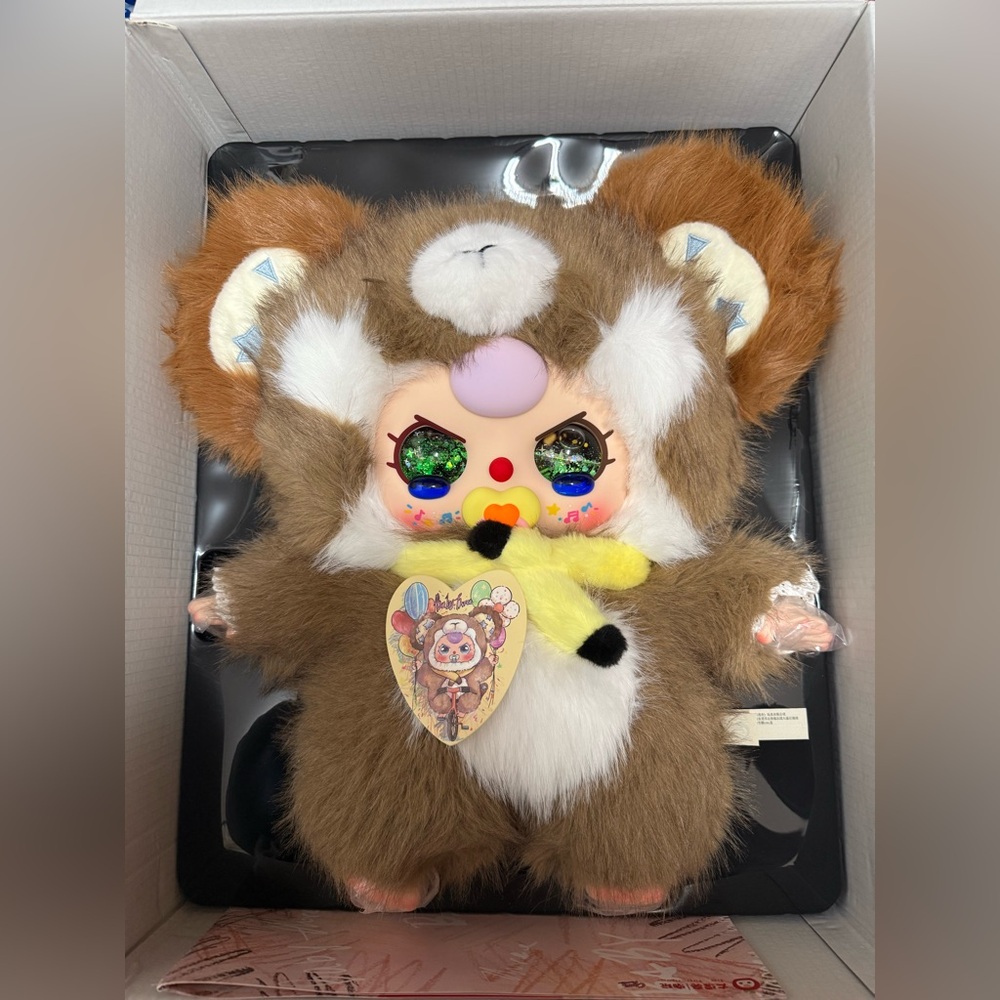 AUTHENTIC BABY THREE Ai 800%, CONFIRMED Humorous Q Monkey Vinyl Plush Doll